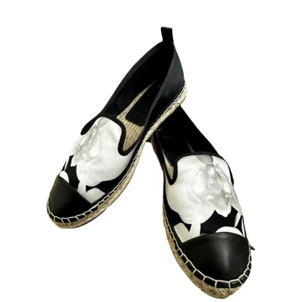 FENDI Floral Print Cap Toe Espadrille Flats